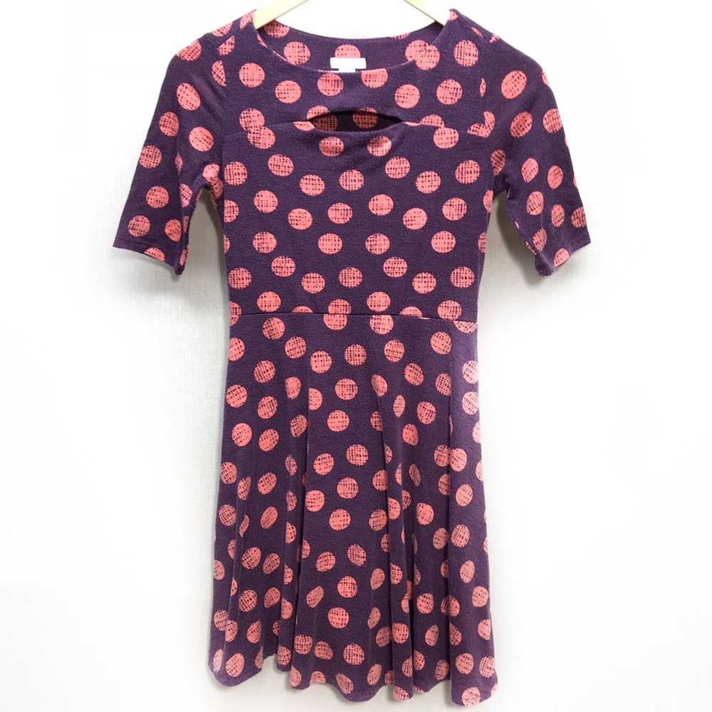 Xhilaration 3/4 Sleeve Fit n Flare Polka Dot Dress